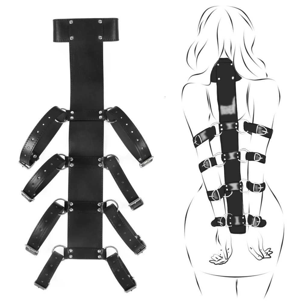 Behind Back BDSM Bondage Restraints Neck to Wrist Armbinder Fetish Harness Erotic Sex Belt Erotic Products for Adult SM Games W250813