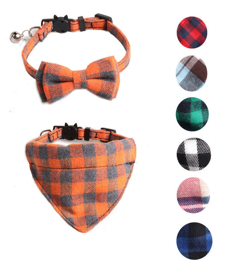 Stylish Jinjie Te British Patterned Matching Cat Ear Hat with Warm Neckerchief Accessory Kit