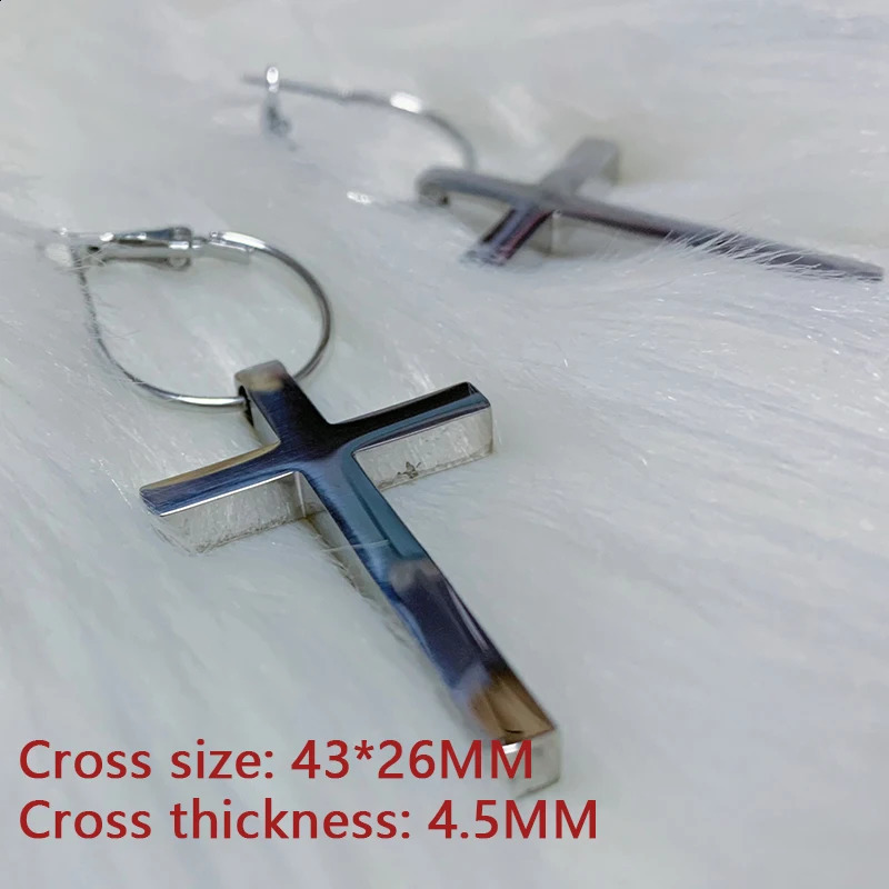 Y2K Jewelry Stainless Steel Cross Hoop Earrings Punk Charms Earrings for Women Goth Accessories Grunge Earrings Korean Fashion 250812