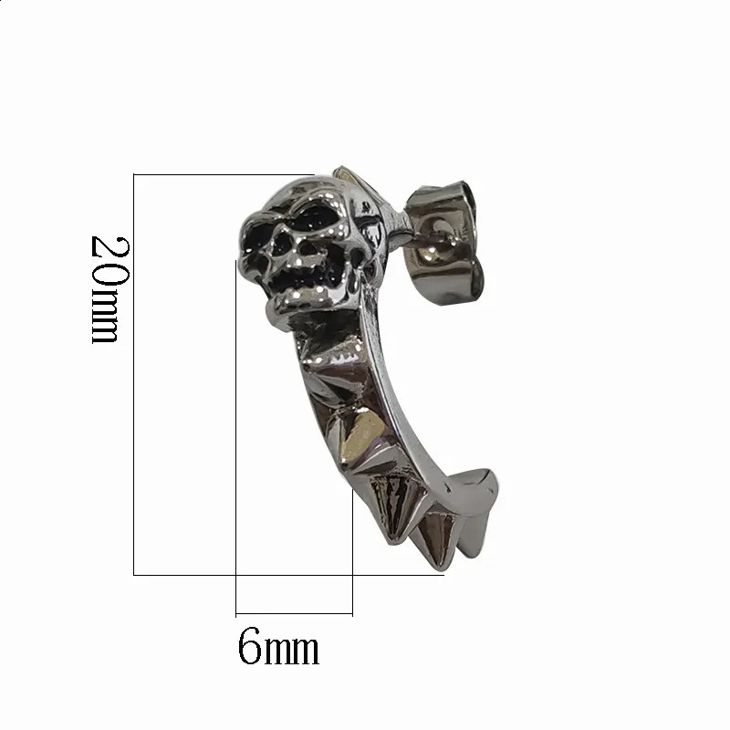 1 pair of skulls and nails make up a mans earringGothic stylegolden stainless steel earrings 250812