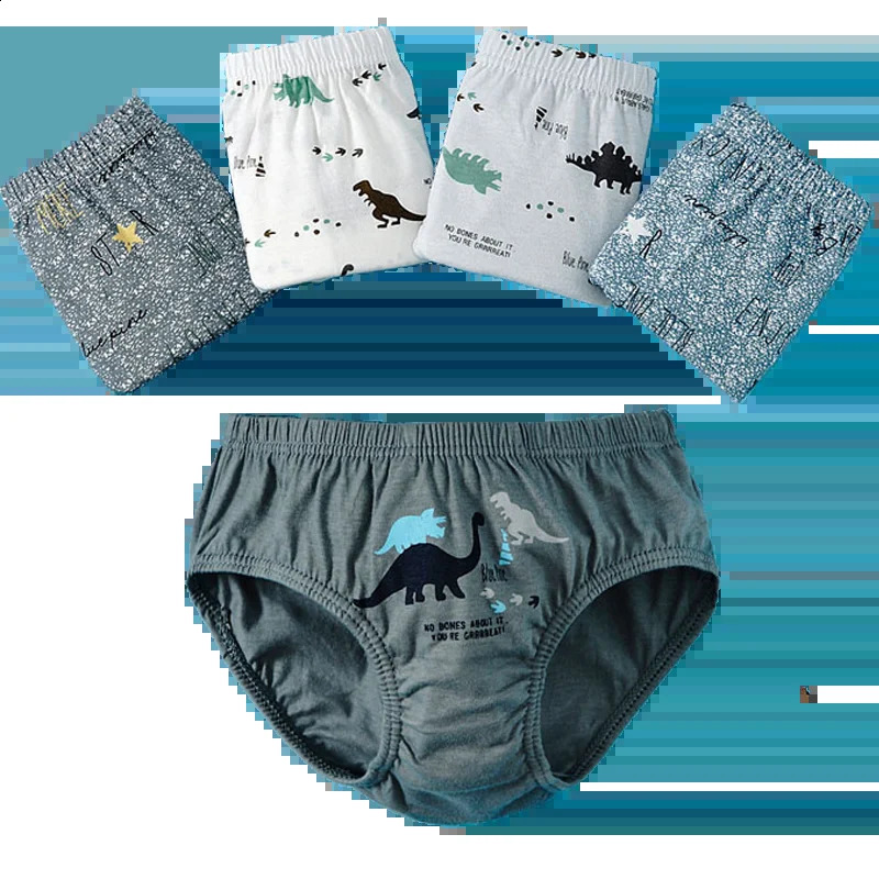 5Pcs Childrens Triangle Underwear Dinosaur Child Boys Briefs Washable Breathable HighQuality Cotton Kids Underpants Age 312 250812