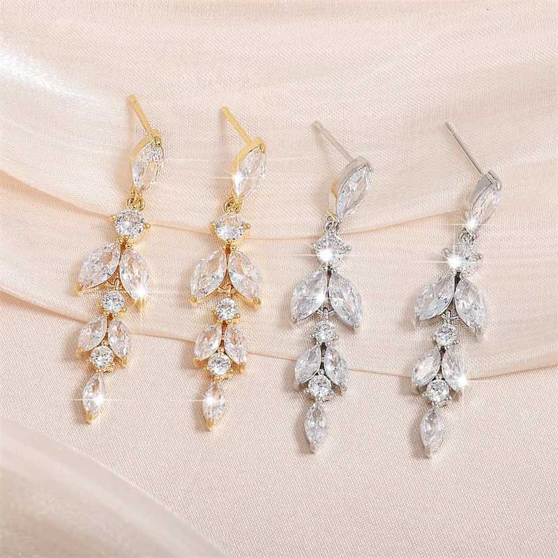 ZAKOL 2023 New Shiny Marquise Zircon Bridal Earrings AAA Cubic Zirconia Charming Design Drop Earring for Women Wedding Y250812