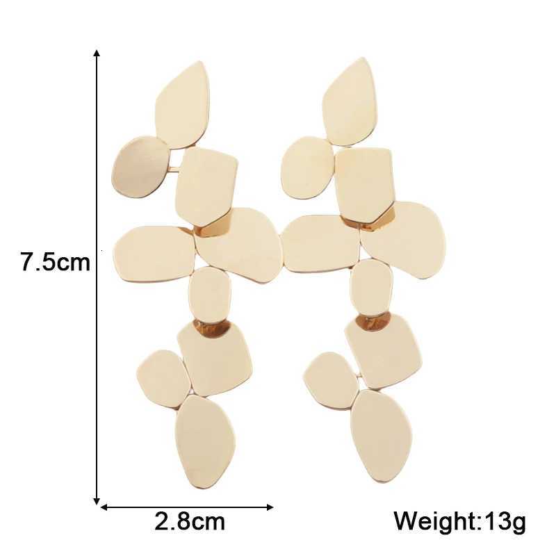 Long Exaggerated Hanging Earrings for Women Multi-layers Irregular Metal Piece Pendants Drop Earrings pendientes mujer 2024 Y250812