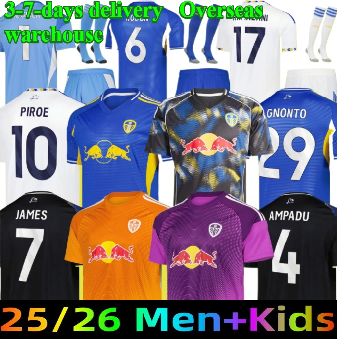 25 26 Leeds fans player AMPADU Llorente Soccer Jerseys STRUIJK PIROE AARONSON MATEO JOSEPH Football Shirt 2025 Uniforms Men Kids Kits