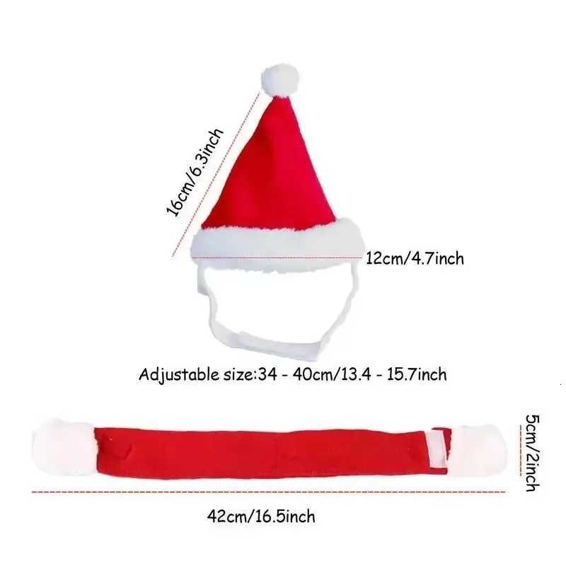 Christmas Dog Santa Hat With Scarf Pet Santa Scarf For Christmas Pet Dogs Cats Dressing Up Supplies Christmas Dog Costumes Pet XJ250813