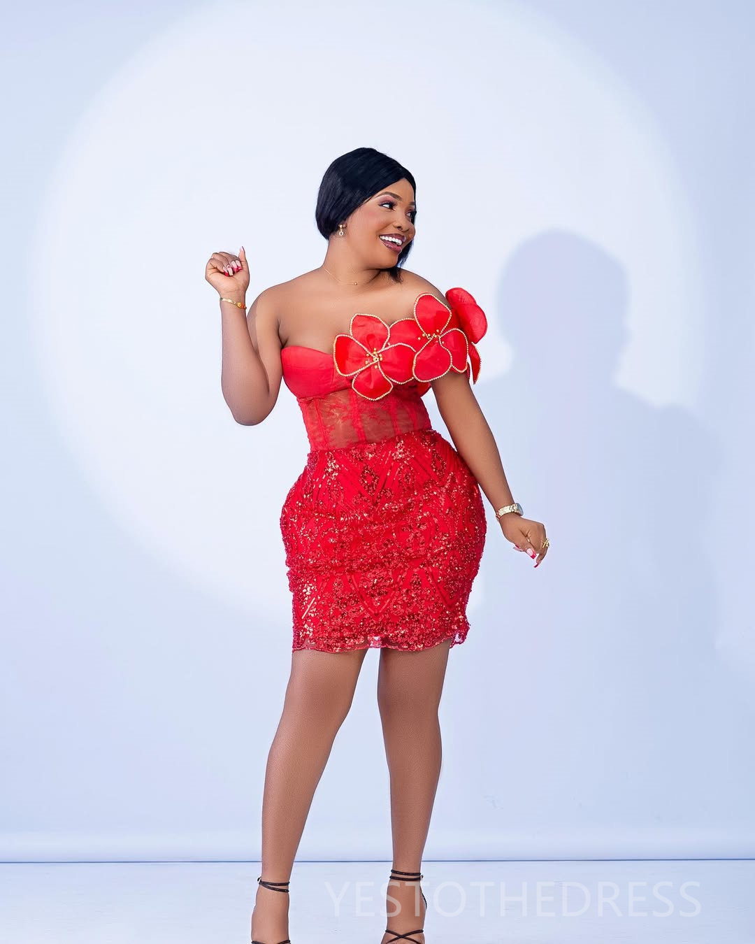 2025 Aso Ebi Red Cocktail Dresses For Women Short Mini Dress One Shoulder Appliqued Illusion Sheath Lace Homecoming Dresses Mini Gown For Nigeria Blac