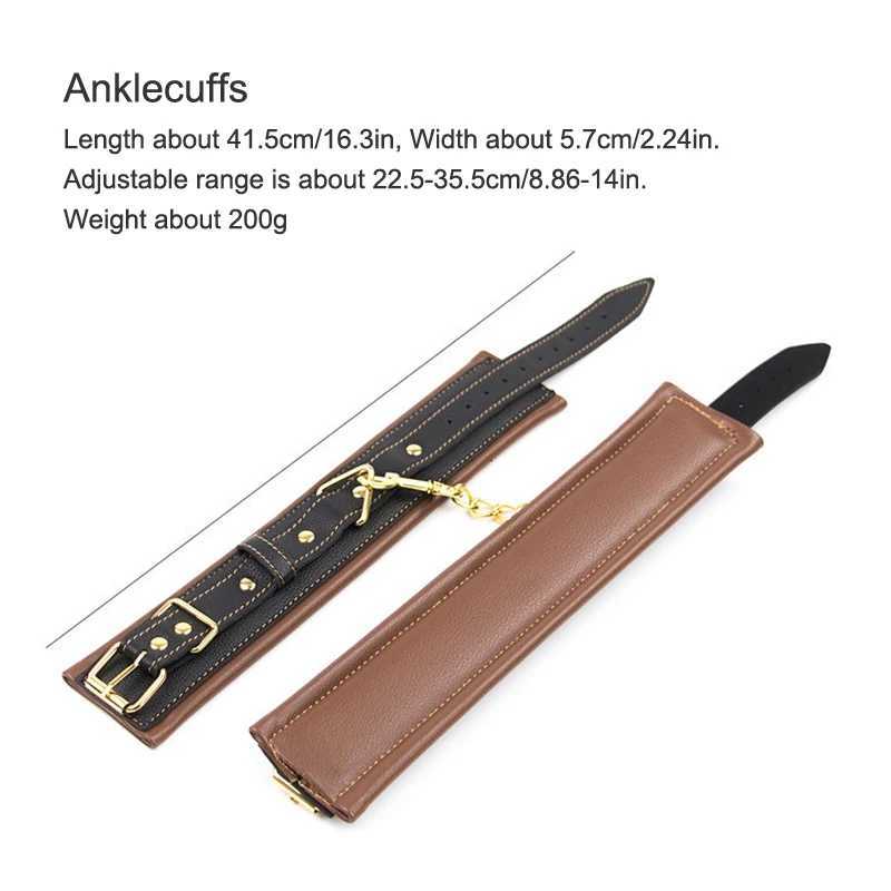 3pcs BDSM Bondage Set Sex Slave Collar BDSM Leather Handcuffs Sexy Ankle Cuffs Sex Bondage Couple Sex Toys for Women XJ250813