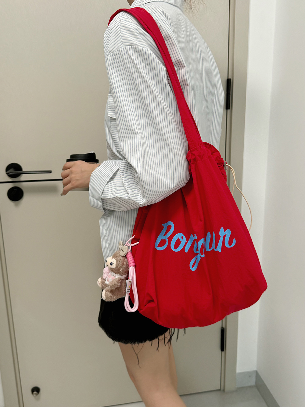 Drawstring Lightweight Cloth Ins Tote Commuting Campus Style Handheld Shoulder Large Capacity Bag ddmymarket
