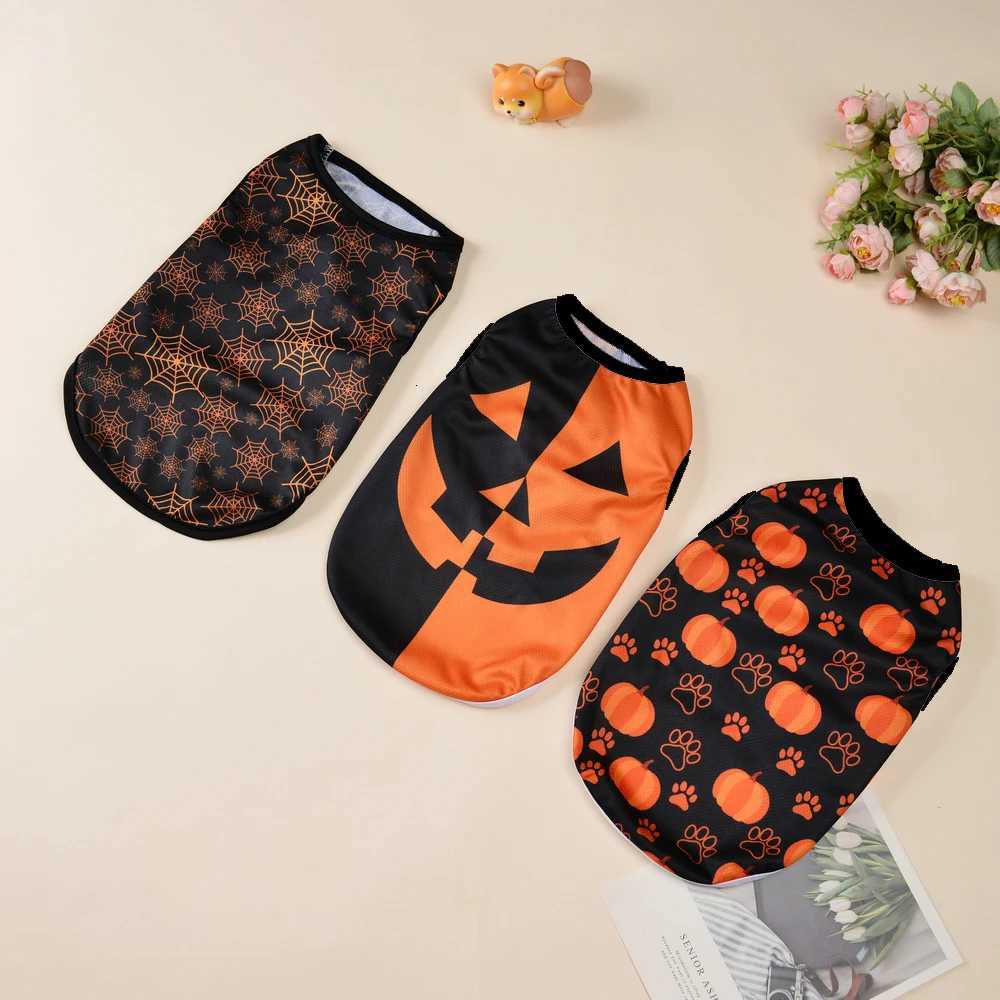 Dog Cosplay Costumes Funny Pumpkin Halloween Puppy Party Clothes Pet Transformation Sleeveless Vest For Small Medium Dogs CatsXJ250813