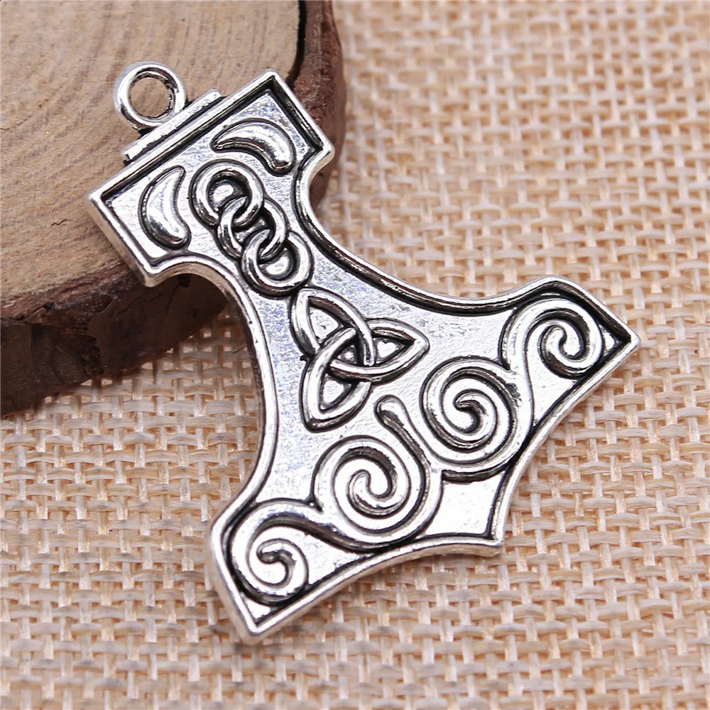WYSIWYG 5pcs 40x34mm Antique Silver Color Boat Shape Triquetra Symbol Charms Pendant For DIY Jewelry Making Jewelry Findings 250807
