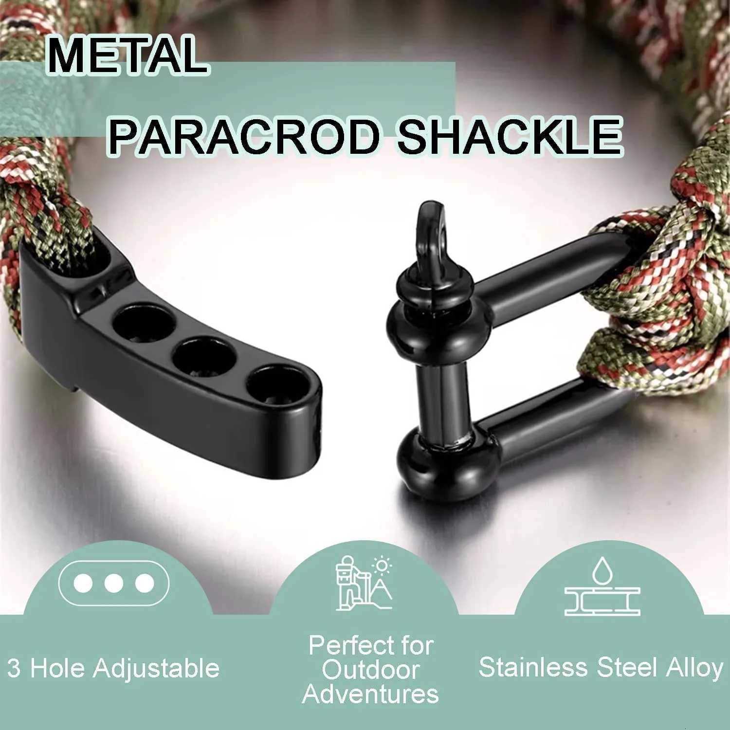 4Pcs Paracord Bracelet Buckle Adjustable Metal Bow Anchor Clasp D Shackle Clip Side Release For Survival Bracelet Accessories W250813