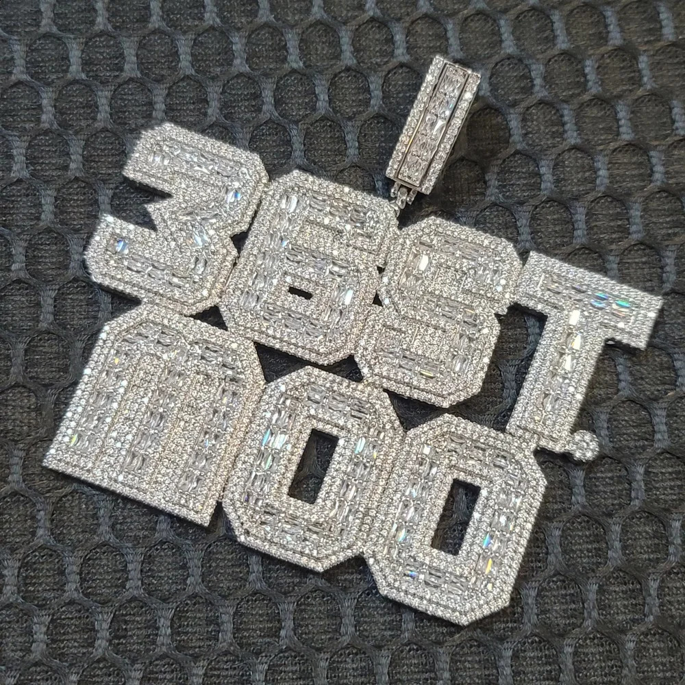 Custom Square Baguettecz Name Pendant Personalized Number Or Letter Necklace Chain For Him Her Birthday Gifts Hip Hop Jewelry 250812