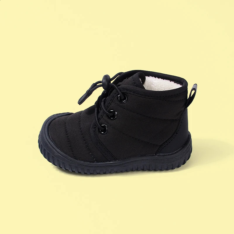 Winter Cold Adhesive Velvet Warm Childrens Boots with Casual Buckle and Strap Soft Bottom for Kids 250812