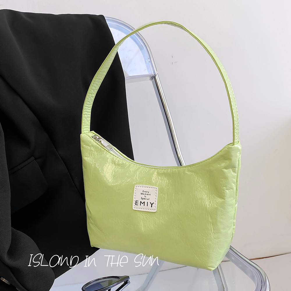 Niche Design Texture Korean Sweet Cool Oil Wax Leather Underarm Live Good Handheld Shoulder Jelly Bag ddmymarket