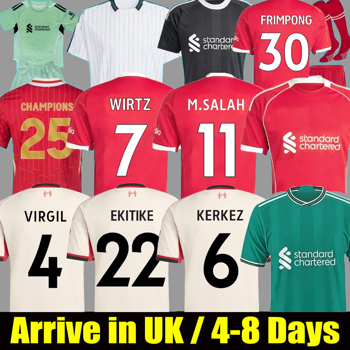 25 26 WIRTZ Ekitike SALAH soccer jersey 2025 2026 ALLISTER KERKEZ ENDO FRIMPONG GAKPO DIOGO J. CHIESA DARWIN SZOBOSZLAI A.BECKER men kids kits football shirts