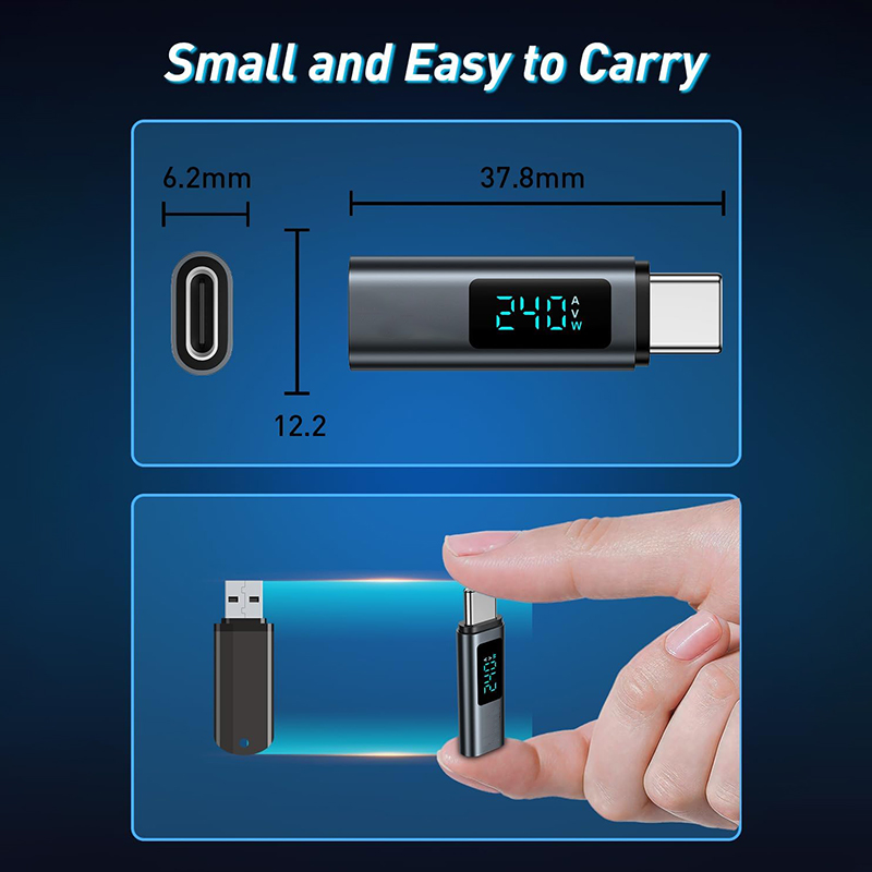 High-Speed 40GBPS USB Type-C Charger Connector - Supports Up To 240 Watts of Quick Charge Output