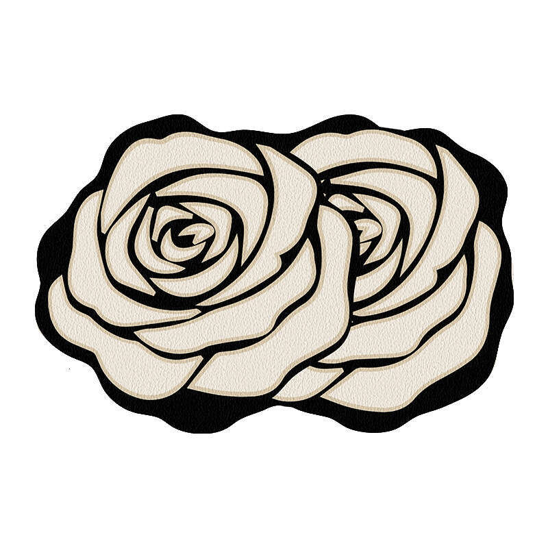 French Style Double Flower Bathroom Absorbent Shower Room Matte Quick-Dry Non-Slip Light Luxury High-End Toilet Foot Mat
