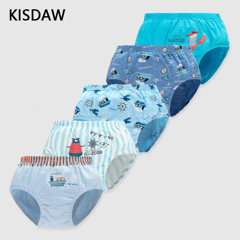 5 PcsLot Kids Boys Soft Cotton Cartoon Panties Triangle Briefs Washable Children Underwear Toddler Boy 250812