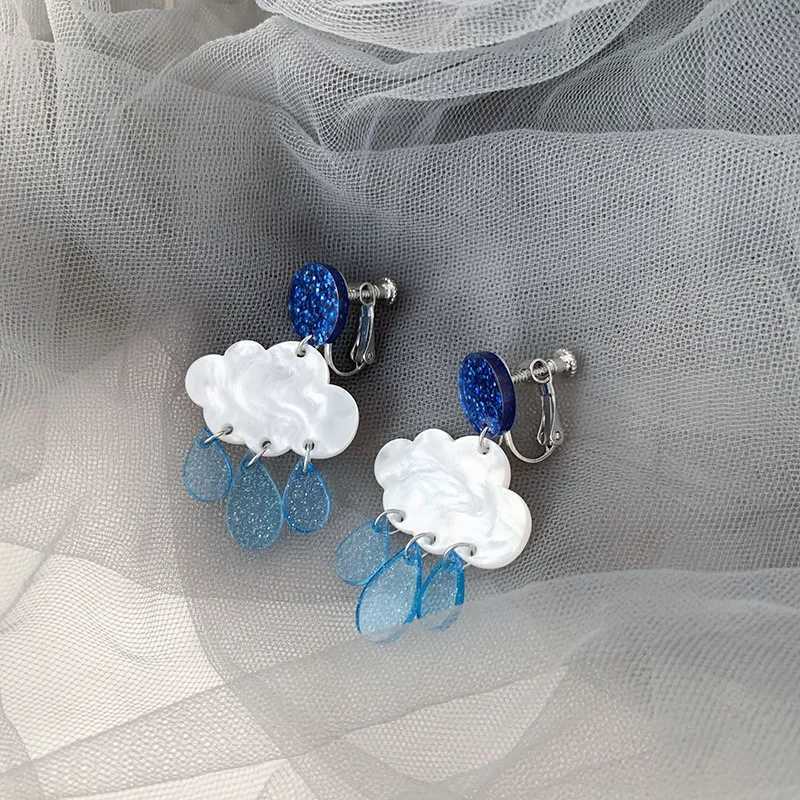 Clouds Rain Acrylic Earrings Korean Temperament Creative Cute Accessories Suitable For Girls To Wear Y250812