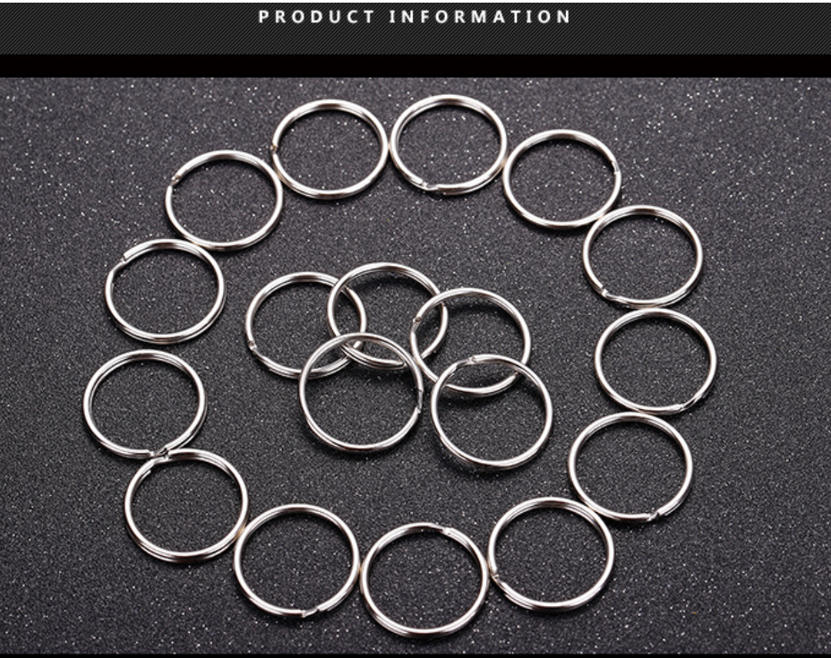 Key Ring Silver Tone Split Key Rings 1.5X25Mm Metal Hook Ring For Diy Keychain Making Handmade Keyrings Chain Holder Jewelry Connectors