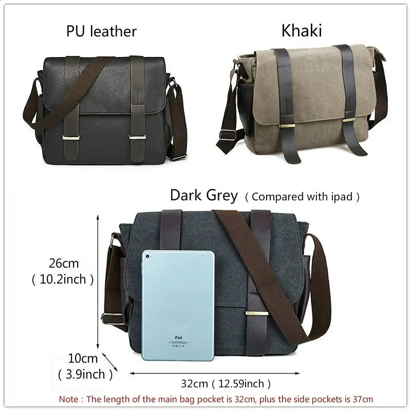 Fashion Casual Canvas Messenger Bags Men Crossbody Bags High Quality Computer Document Travel Bag Shoulder Bag Satchels Male 250809