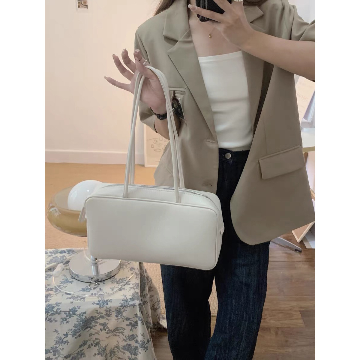 Unique Style Large Capacity Textured Briefcase Commuting Lychee Pattern Versatile Casual Shoulder Handbag ddmymarket