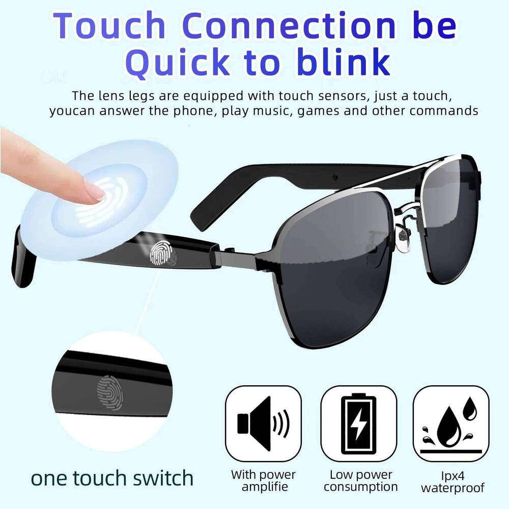 New 5.4 Smart Glasses wireless call playback listening to music anti-blue light anti-ultraviolet ray unisex