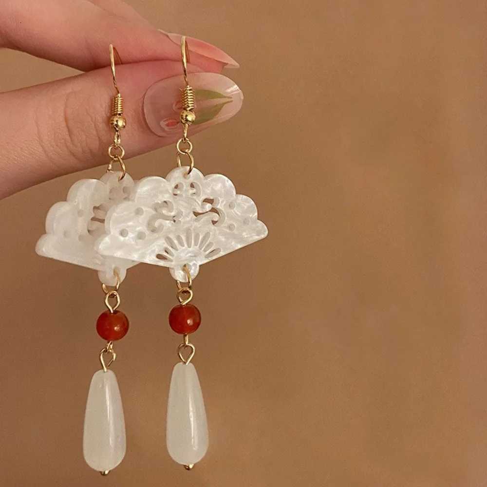 Vintage Water Drop Earrings Chinese Style Electroplating Hanfu Earrings Plating Geometric Butterfly Flower Earrings Y250812