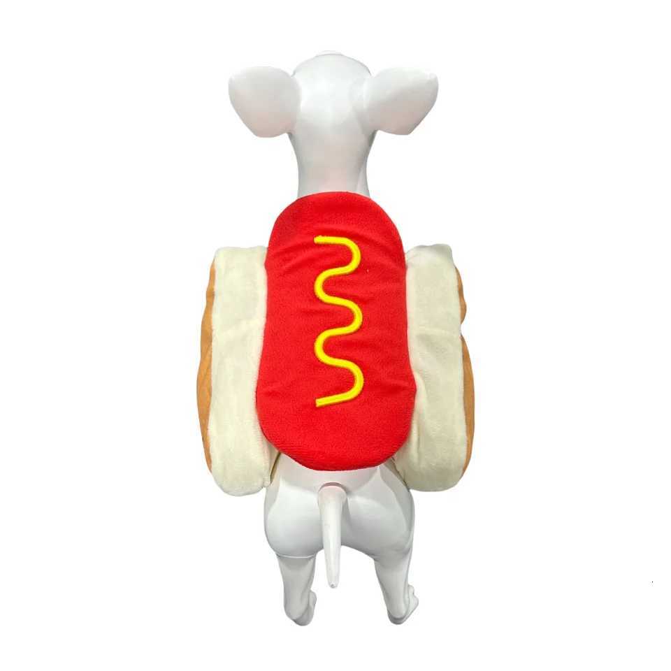 Funny Halloween Dog Costumes Large Small Dogs Cute Hot Dog Shape Adjustable Pet Clothes Pets Party Costume Suit Bulldog SuppliesXJ250813