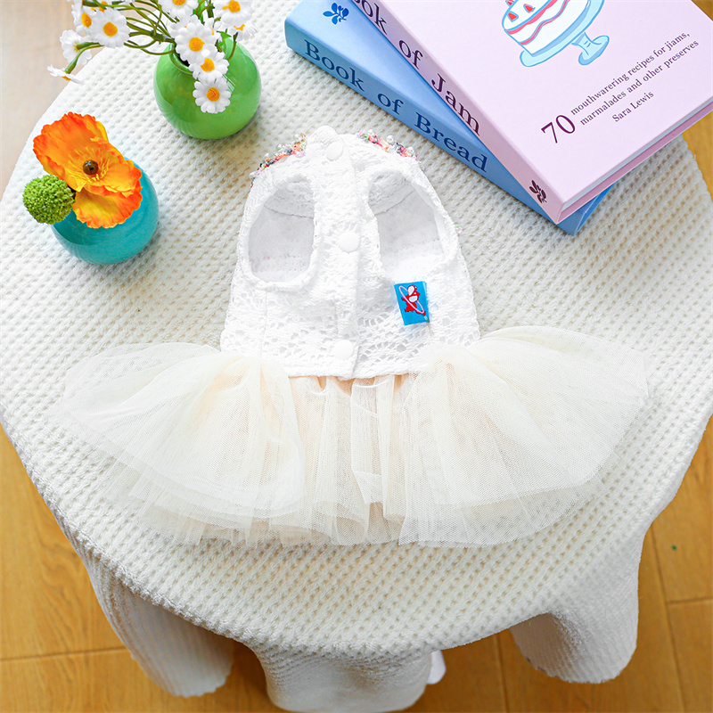 Designer Pet Black Classic Clothing Spring and Autumn Pink Puff Skirt Wedding Dress Princess Dress Suitable for Small and Medium Dogs Pet Sweet Skirt