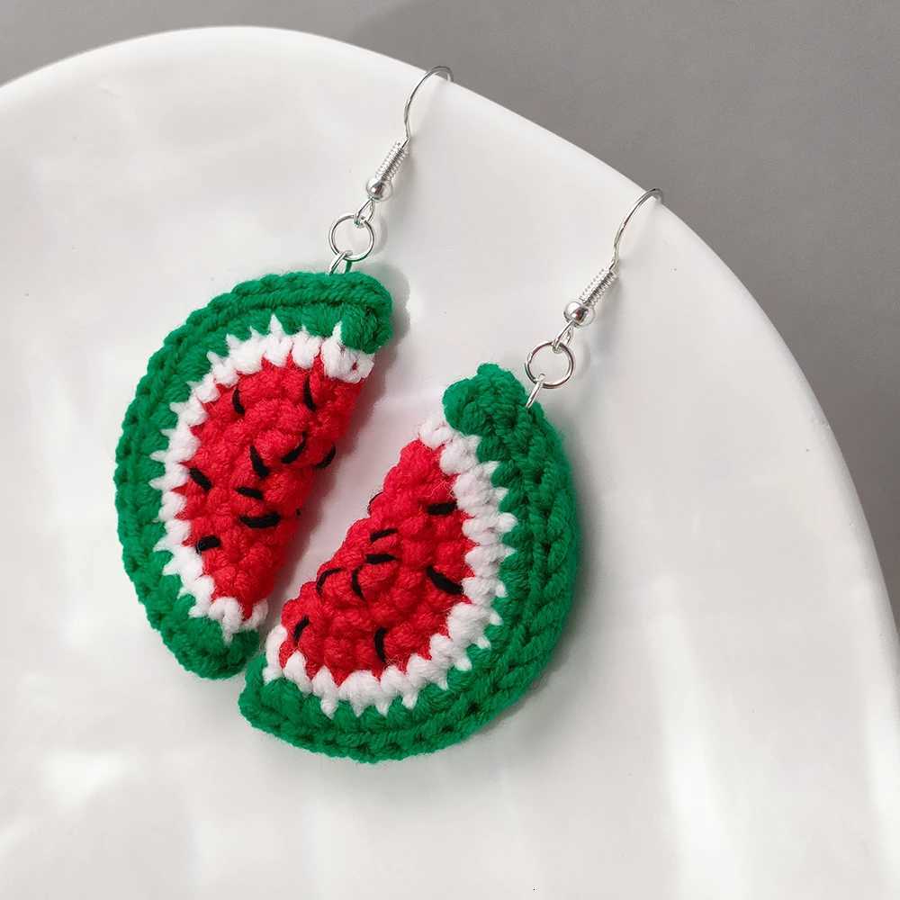 Crochet Cute Fashion Watermelon Earrings For Women Casual Wear For Beach Vacations Girl Jewelry Handmade Y250812