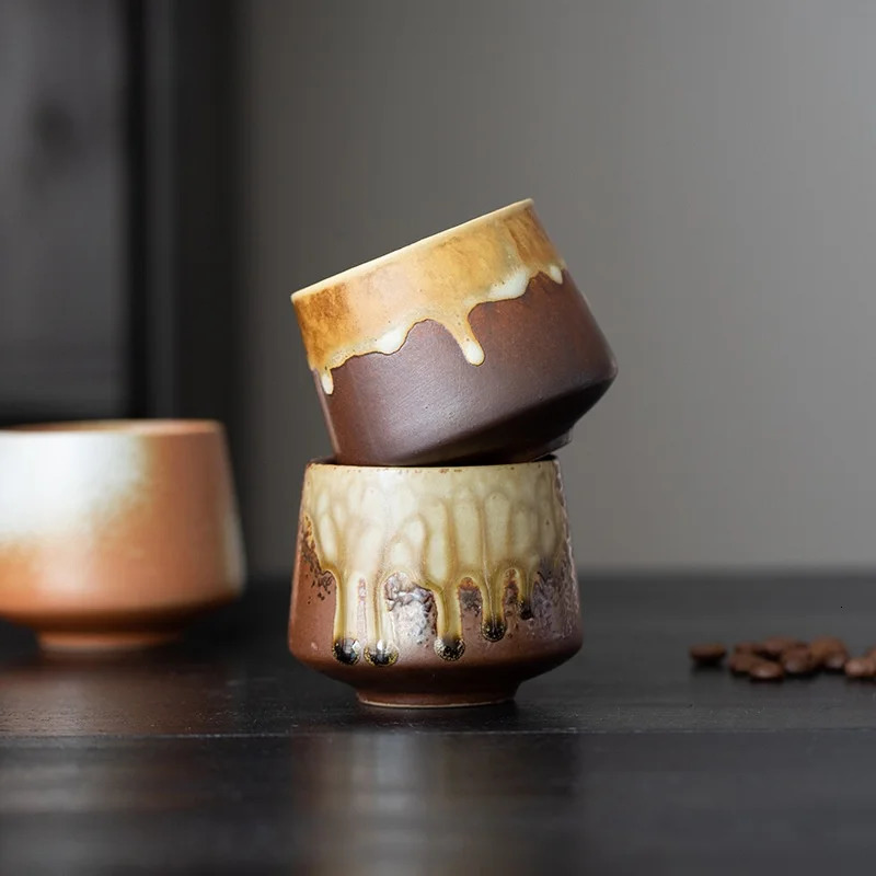 Ceramic Cup Vintage Coarse Pottery Coffee Porcelain Personal Single Tea Cups Drinkware Wine Mug Water Mugs 250813