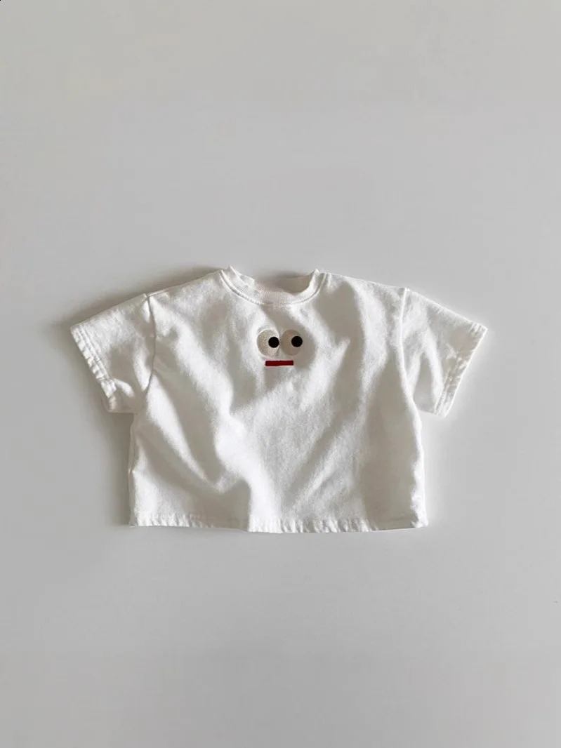 Summer Baby Short Sleeve T Shirts Cotton Infant Boy Girl Versatile Embroidery Tee Toddler Casual Striped Tops Clothes 250812