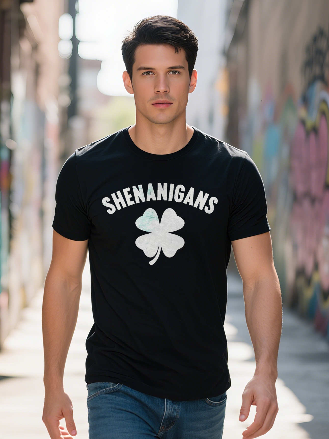 S Casual Round Neck T Shirt with Fun D Print Design a Great Gift for Men