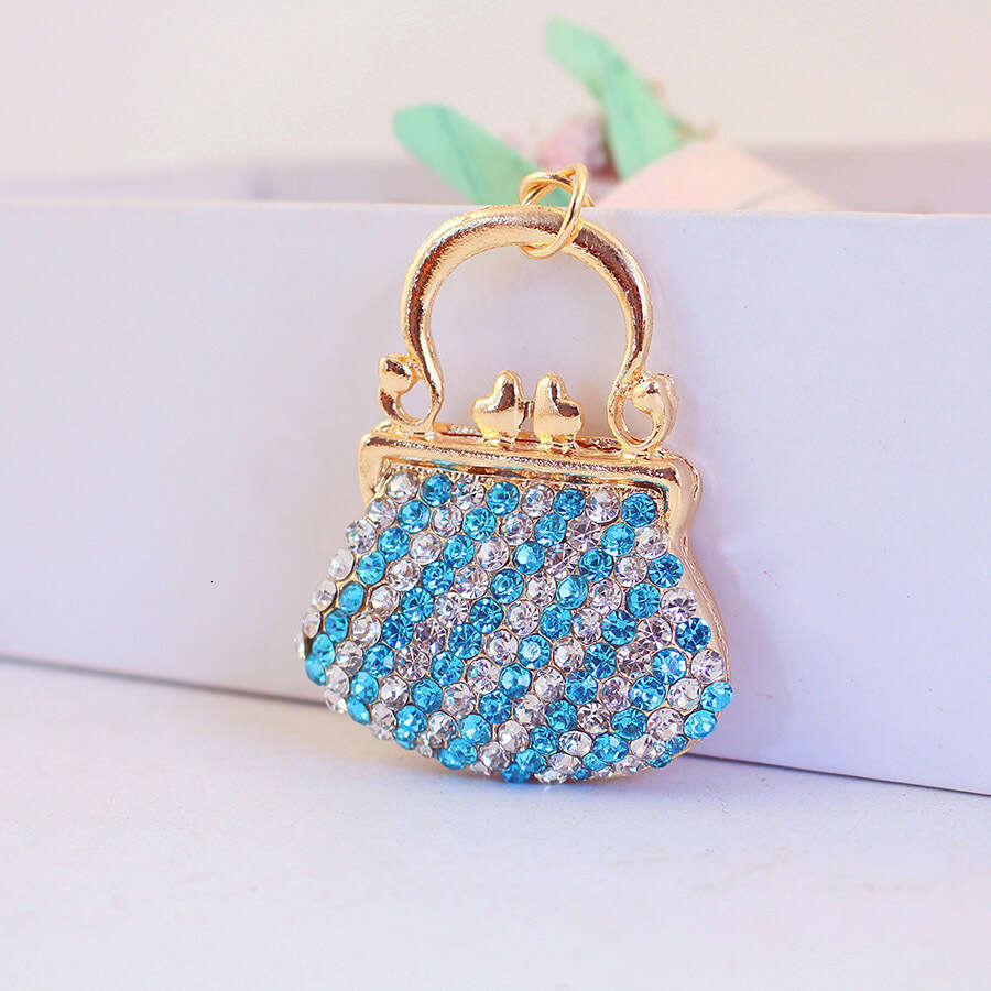 Alloy Rhinestone Women's Handbag Large Shoulder Car Keychain Girlfriend Bag Pendant Ornament Gift 1488