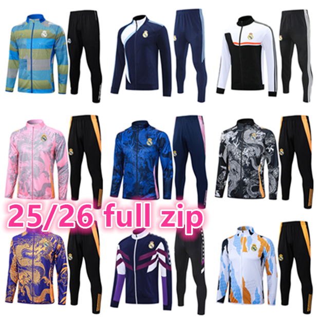 2025 2026 BELLINGHAM Real training suit 25 26 Reals Madrids Long Sleeves tracksuit men MBEPPA VINI JR football sportswear chandal survetement full zip jacket