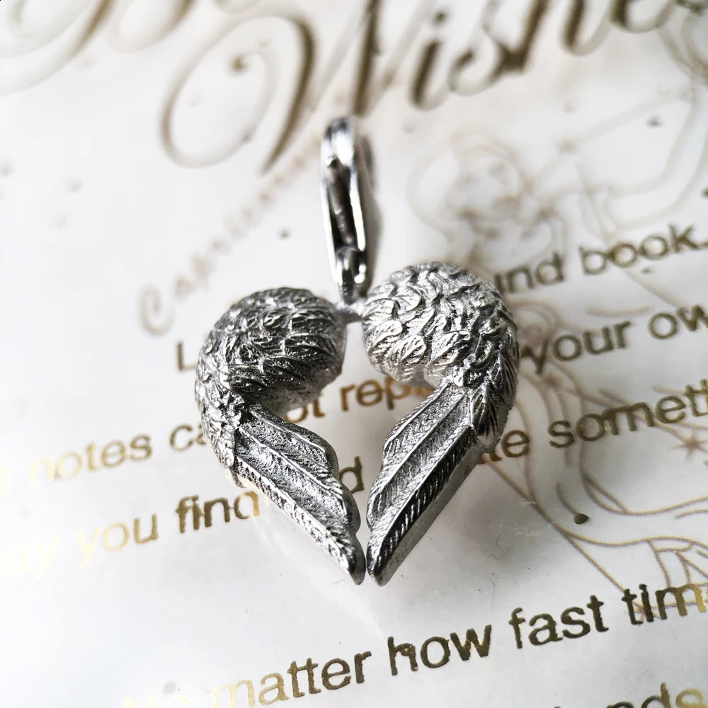 925 Sterling Silver Angel Wings Heart Charm Pendants Fashion Gift For Jewelry Accessories Making Findings 250807