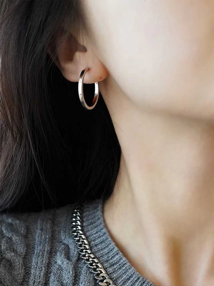 S925 Sterling Silver Circle Hoop Earrings for Women Girl New Geometric Crystal Round Cute Earring Party Jewelry Y250812