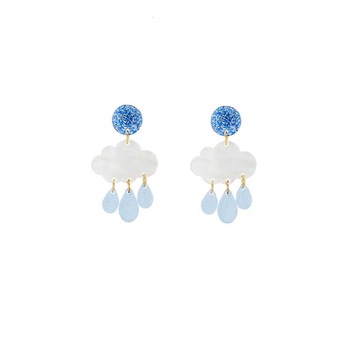 Clouds Rain Acrylic Earrings Korean Temperament Creative Cute Accessories Suitable For Girls To Wear Y250812