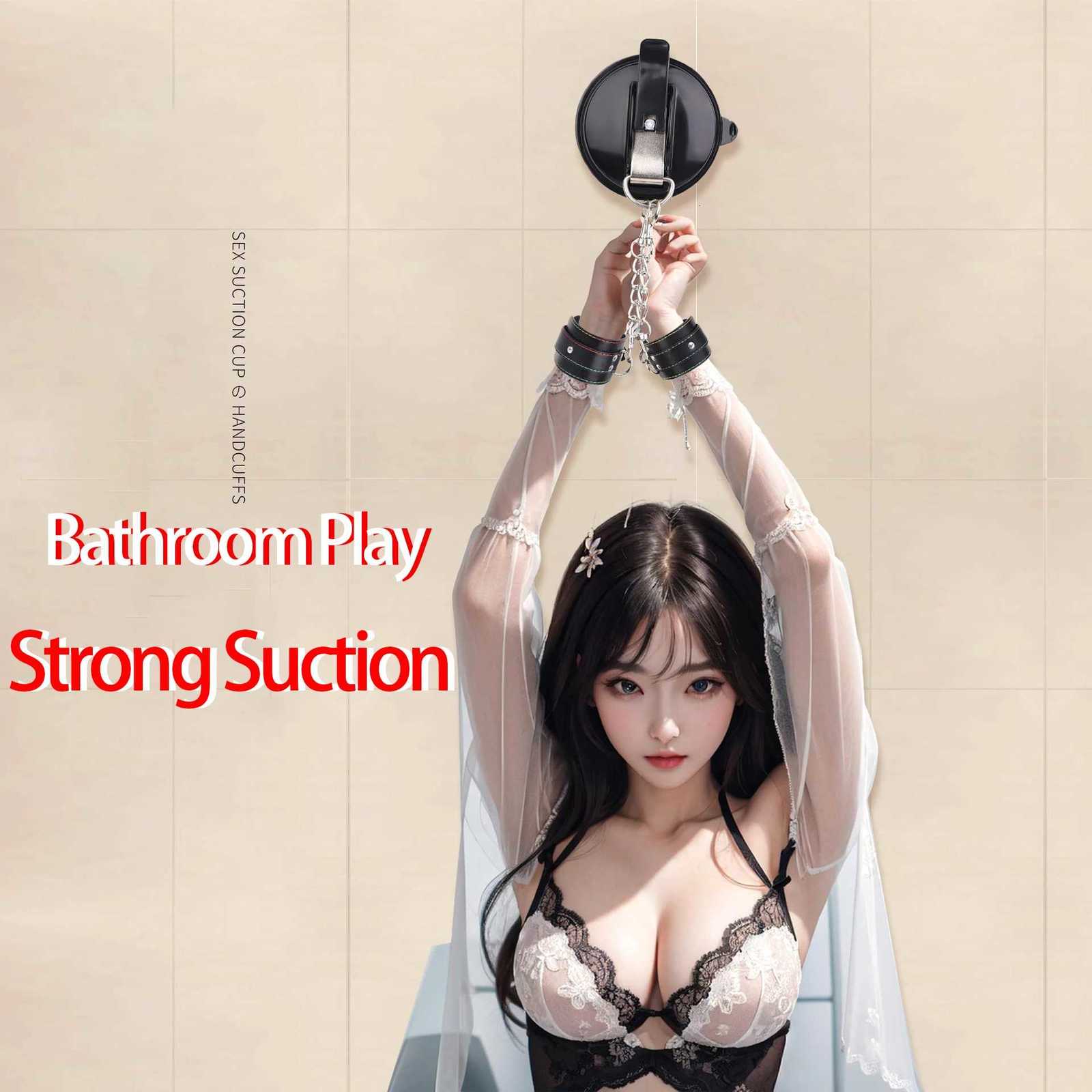 Handcuffs Sex Toys Bathroom Strong Suction Cups Handcuffs Auxiliary Props Bondage Punished on the Wall for Couples XJ250813