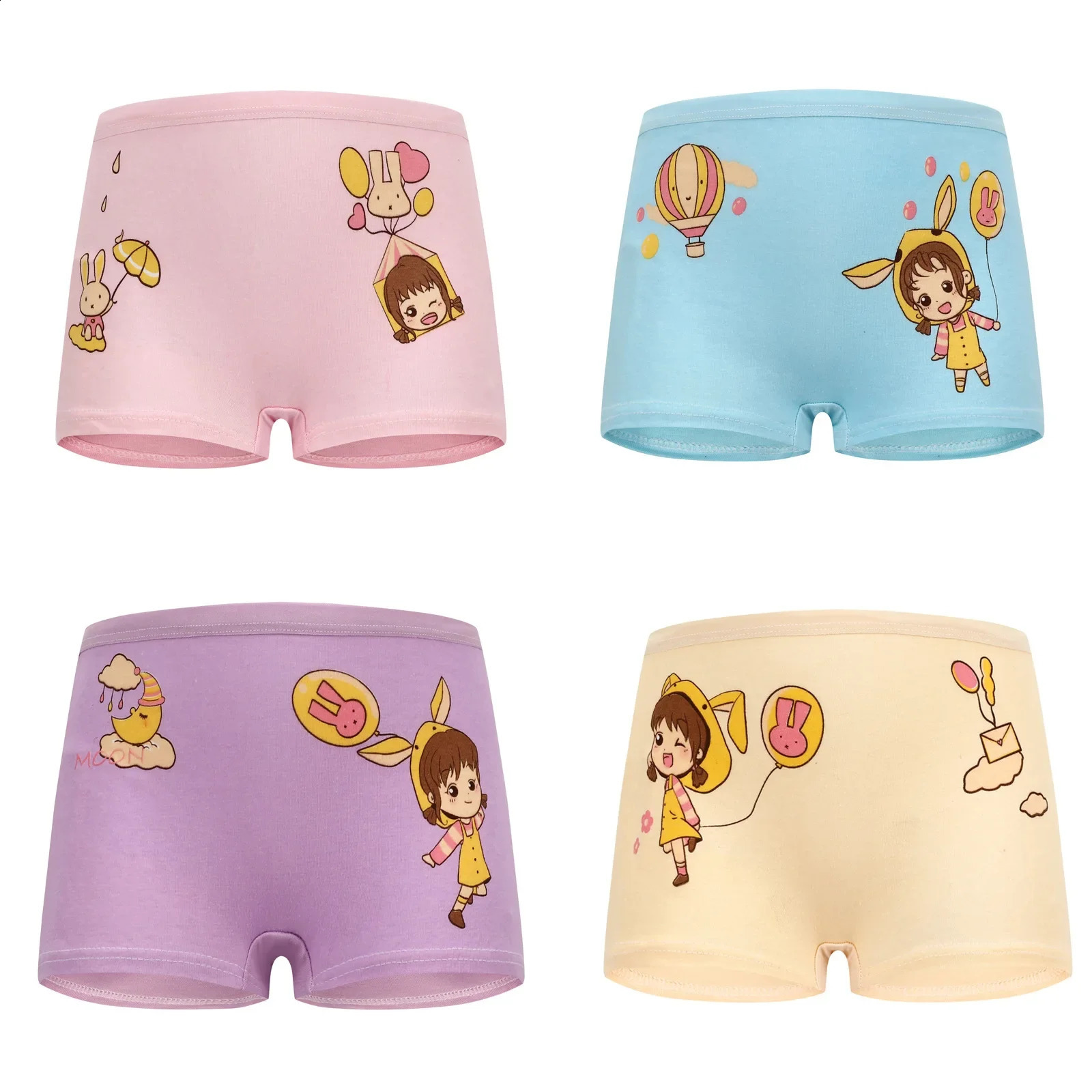 4Pcs Baby Girls Panties Cotton Soft Cartoon Child Underwear for Kids Boxer Breathable Teen Childrens Briefs 250812