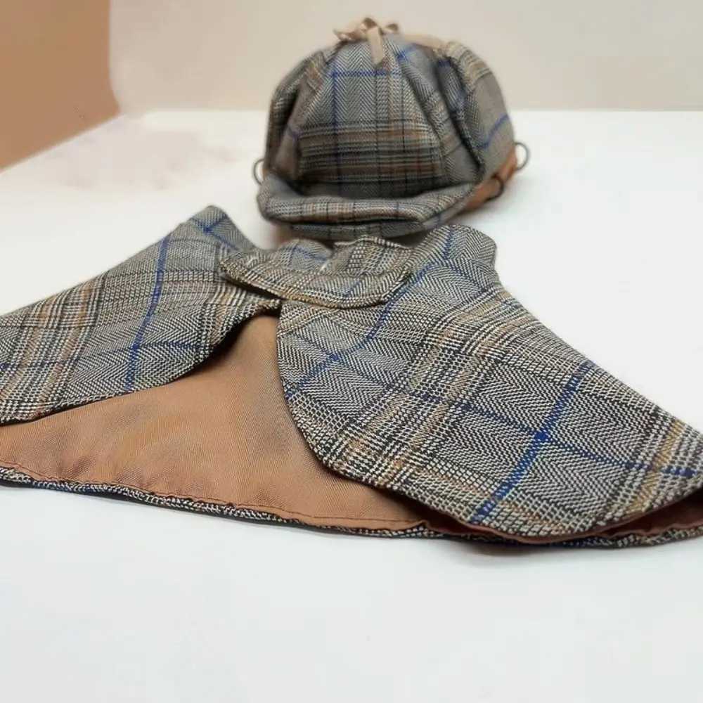 Funny Pet Detective Costume Set Sleeveless Handsome Pet Sherlock Holmes Cloak Charming Cool Dog Halloween Costume Small AnimalXJ250813