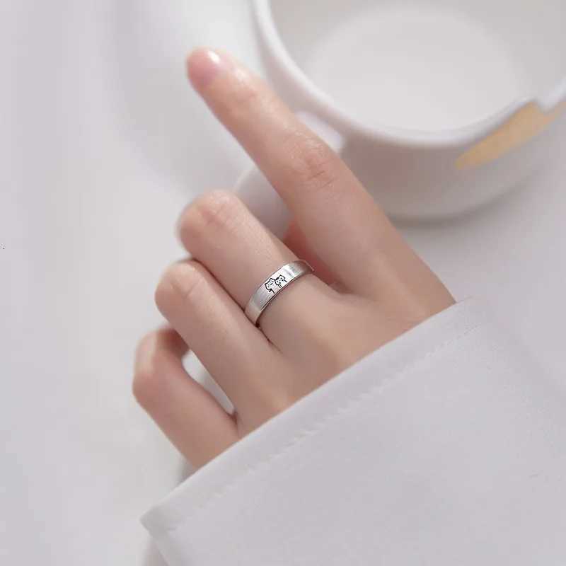 100% Cotton Linen Cotton Linen Cotton Linen Cute Silver Color Cat Open Ring for Women Men Adjustable Finger Rings Romantic Lovers Anniversary Jewelry 