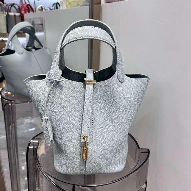 New Bucket Tote Genuine Leather Handbag Mommy Bride Wedding Bag High-end Feel