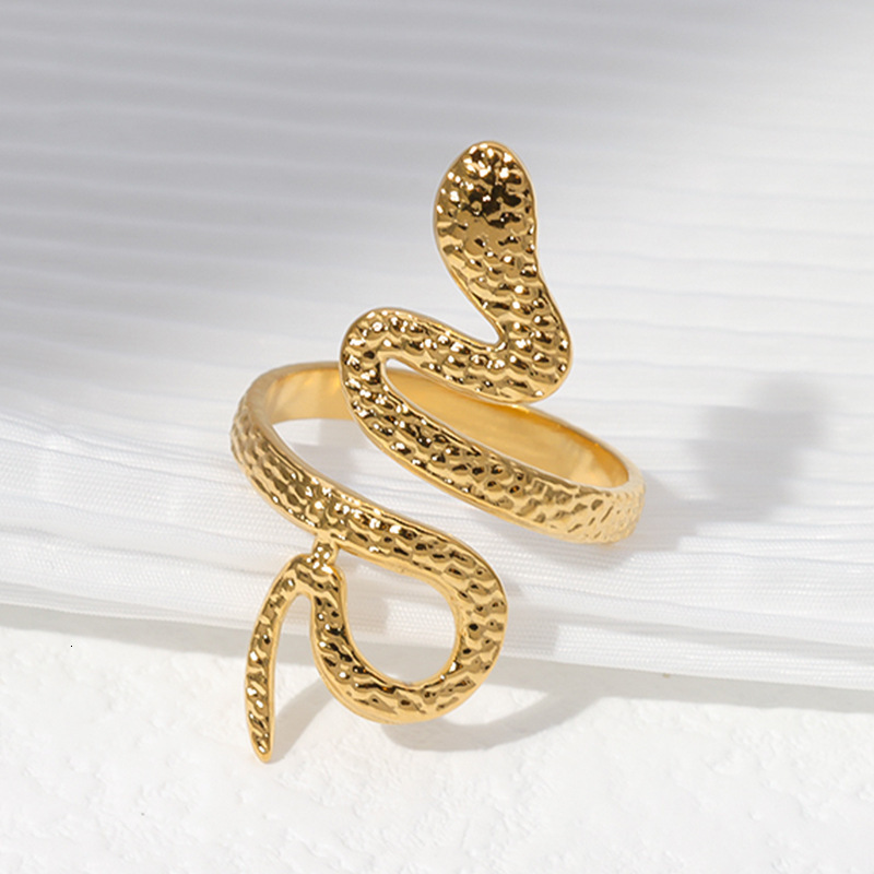 Free shipping designer jewelry Stainless Steel Open Snake Ring for Women Dark Gothic Style Anti-Fade Hot-Selling Niche Design High-End