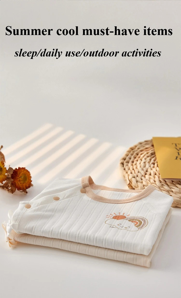 Summer born Baby Clothes Breathable Cotton HalfBack Shirt for 03 Months Infant Outfit 250812