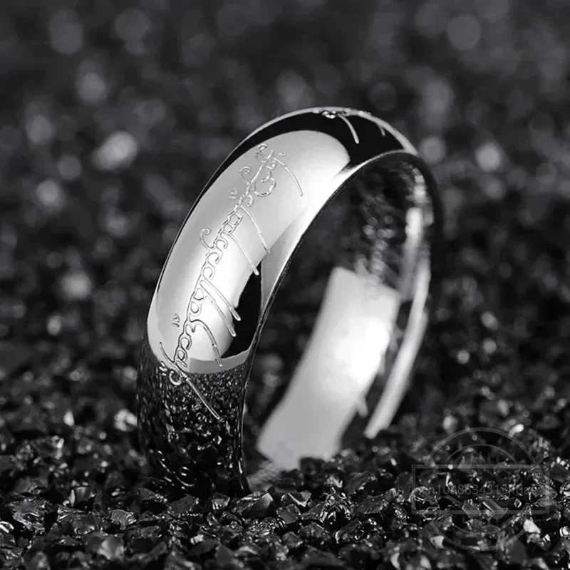 Trendy Stainless Steel Laser Engraving Exquisite Couples Wedding Rings for Men and Women Fashion Movie Jewelry Gifts W250812