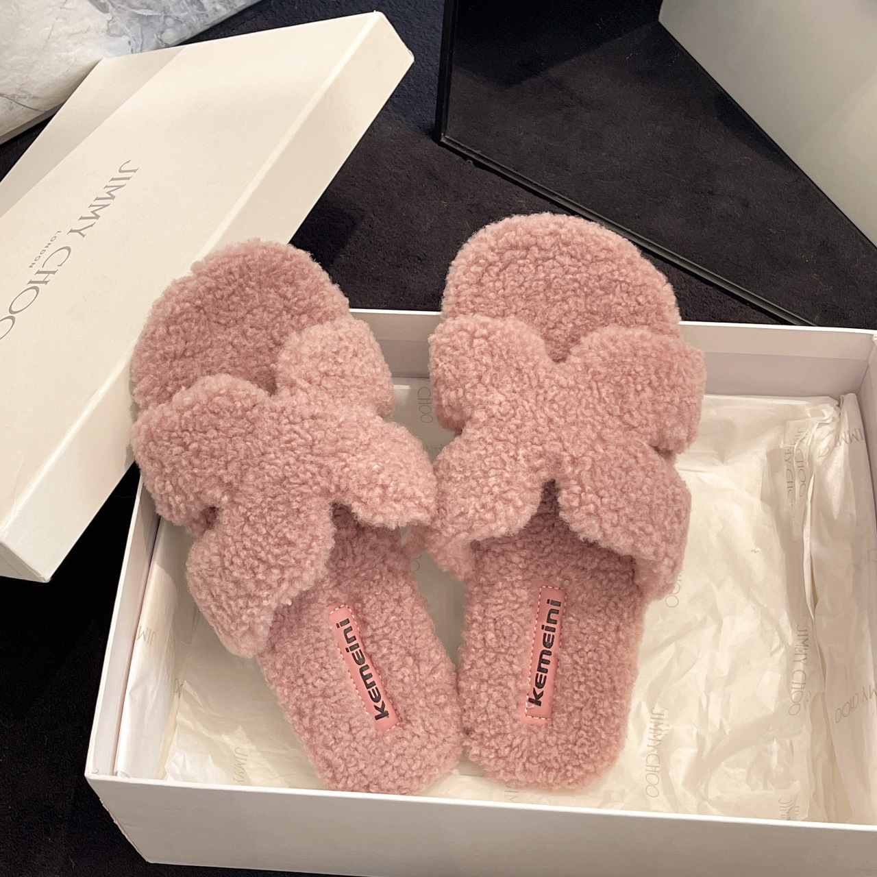 Free Shipping 2025 Autumn Winter Fashion Versatile Soft Sole Plush Slippers Women New Arrival Outdoor Match Skirts Elegant Warm Slippers Yellow Green 