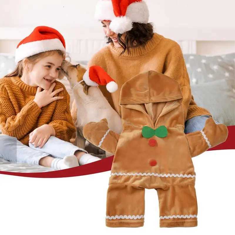 Dog Gingerbread Costume Soft Puppy Costume Hoodie Gingerbread Man Pet Puppy Cat Stand Up Costume For Cats Dogs Puppy Pets XJ250813