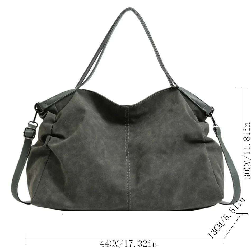 New Suede Casual Trave Handbags Totes Large Size Punk Style Shoulder Bags Shopping Bag For Women